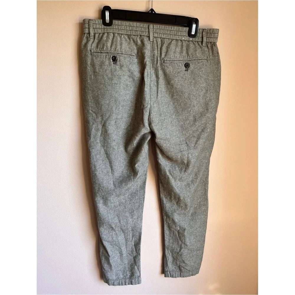 Banana Republic Athletic Linen Blend Pants Mens 32 Desert Thyme Green Resort